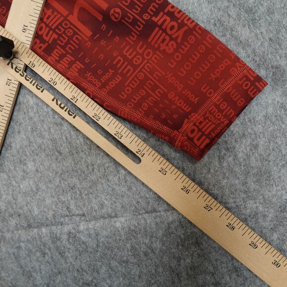 Lululemon Leggings Womens 2 Wunder Train Contour Fit High Rise Logo Red 25" - Picture 5 of 9